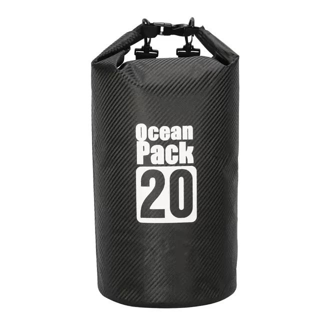 Saco Impermeável de Natação em Fibra de Carbono com Armazenamento Dobrável - Opções de 2L a 30L para Praia e Rafting