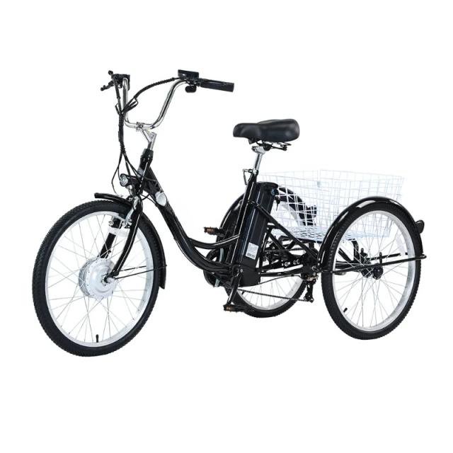 Triciclo Elétrico para Adultos com Carga - Bicicleta de 3 Rodas 36V 350W