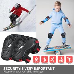 Conjunto de engrenagens protetoras para crianças e adultos, capacete de patinação, joelheira, protetor de mão e pulso, rolo de ciclismo e skate, 6 pçs/set - Image 3