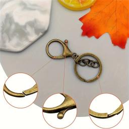 10 peças fechos lagosta de metal com corrente, gancho de pressão giratório para fazer joias de chaveiro DlY, acessórios de chaveiro. - Image 3