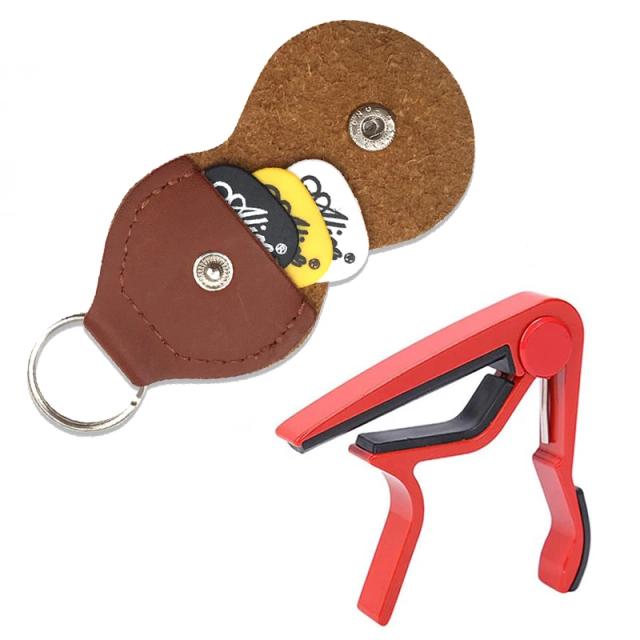 Acessórios de Guitarra Liga Capo Metal Tuning Clip e Random Pick Bag em Material PU para Instrumentos de Cordas