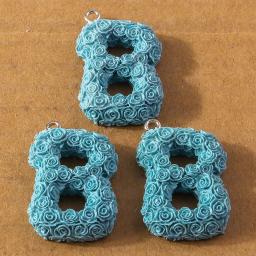Pingentes Alfabeto para Fazer Jóias, 26 Letras, Flor Rosa, Amuletos Iniciais Criativos, Brincos e Colares, Acessórios DIY, A-Z, 10 unid - Image 3