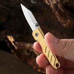 Mini chaveiro utilitário dobrável de latão, canivete pequeno para homens, abridor de envelope, ao ar livre, minúsculo, pacote - Image 2