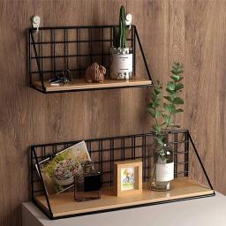 Rack de armazenamento montado na parede, arte de ferro não perfurada, cesta suspensa criativa, casa, quarto, banheiro - Image 4