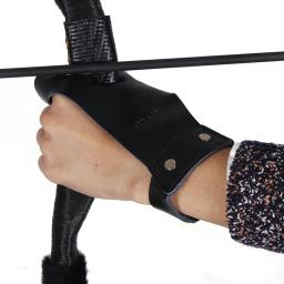 Tiro com arco dedo luva de couro preto dedo protetor proteção esquerda mão direita ao ar livre caça tiro arco setas acessórios - Image 5