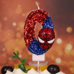 Maravilhas Spiderman Luz De Cera, Dígitos 0-9 Vela, Figuras De Ação Anime, Topper De Bolo, Aniversário, Decoração De Aniversário, Acessório De Festa - Image 5