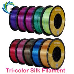 Filamento PLA de seda tricolor para impressão 3d, materiais plásticos de 1,75mm para impressora fdm, 10kg/22lbs - Image 1