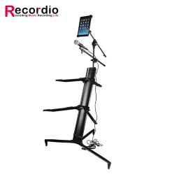 Suporte de teclado profissional com microfone para música, coluna de 2 camadas, liga de alumínio, GAZ-BS01 - Image 2