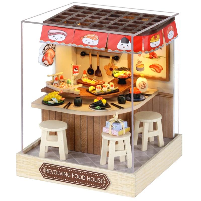 Dollhouse DIY com Luz LED, Magic Moon, Mini Roombox, Casas de Bonecas em Miniatura, Kit Construção com Móveis, Presente de Aniversário - Image 1