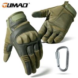 Luvas táticas de couro pu com tela sensível ao toque, ciclismo, casca dura, caminhadas, combate, caça, airsoft, direção, bicicleta, antiderrapante - Image 1