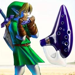 Ocarina Com Livro De Músicas, 12 Buracos, Alto C, Play By Link, Triforce Presente Com Suporte De Exposição - Image 1