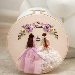 Bordado Hoop Flower Kit de iniciantes, Kits Ponto Cruz para Iniciantes, Needlepoint, DIY pendurado costura, Hobby - Image 5