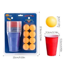 Table Tennis Ball Set para adultos, Bachelor Pong, Beer Drinking Cup, vermelho e azul, 12 copos e bolas, bar ao ar livre, 12 - Image 6