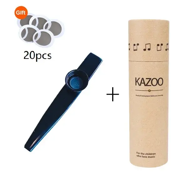 Instrumento Musical Metal Kazoo com Tubo de Papel, Simples de Aprender - Embalagem com 20 Peças para Presentes e Diversão