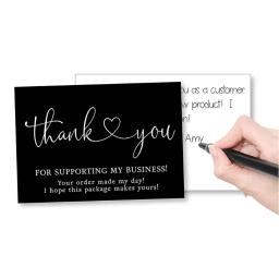 Cartão de agradecimento pelo seu pedido, Cartões preto e branco para apoiar os negócios, Pequena loja Decoração do presente, Cartão, 30 pcs, 50pcs - Image 3