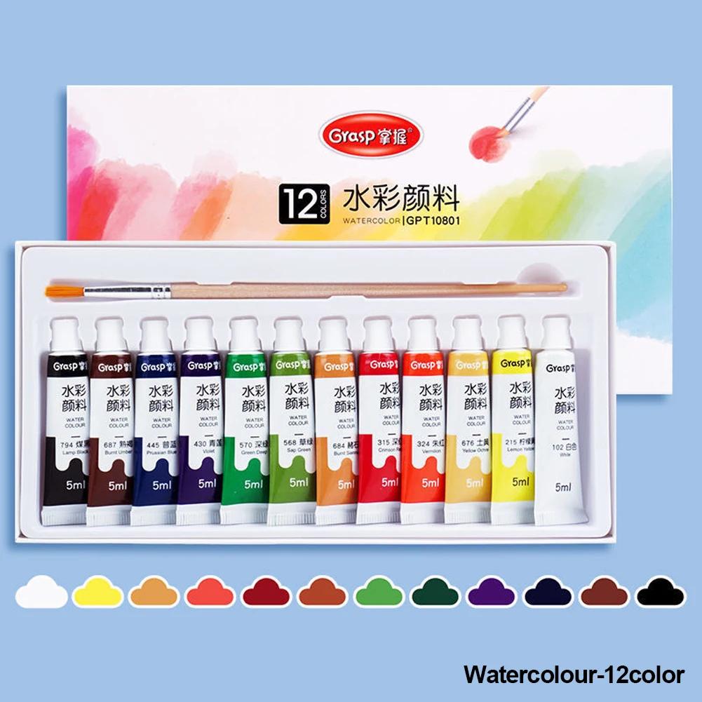 Conjunto de pintura aquarela de 12/24/36 cores, kit de pigmento guache da academia de arte, 5ml/tubo, pigmento aquarela para estudantes artísticos iniciantes - Image 1