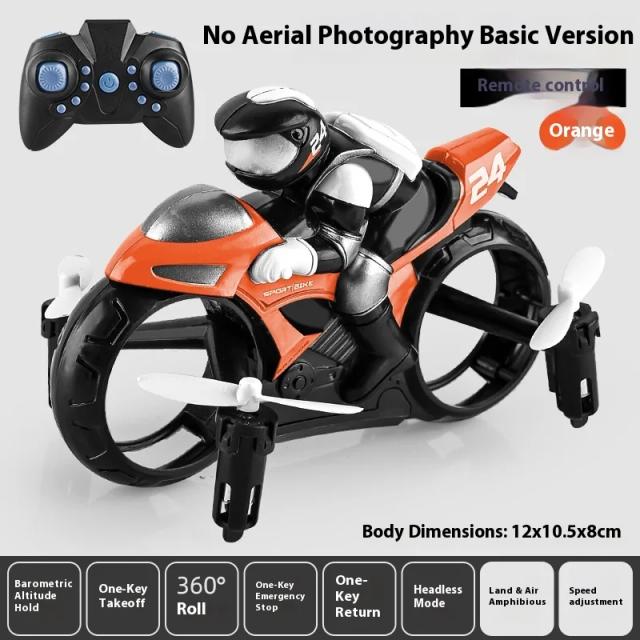 Drone Rc Anfíbio Terra Ar 2 Modos 4 Eixos Quadricóptero para Crianças