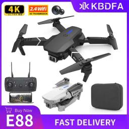 Kdbfa 2024 novo e88 pro wifi fpv drone grande angular hd 4k 1080p câmera altura segurar rc dobrável quadcopter dron helicóptero brinquedos presente - Image 1