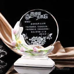 Flor Cerâmica Cristal Troféu, Autorização Personalizada Premiação, Presente Criativo para Amigos Prêmio, Home Decor Troféus Universal, 1Pc - Image 2