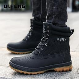 Mais tamanho 47 botas masculinas ao ar livre botas de neve de inverno para homens botas de trabalho de treinamento à prova dwaterproof água antiderrapante manter sapatos de inverno quentes - Image 5