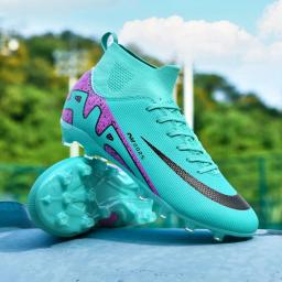 Tênis de futebol masculino, chuteiras de futebol, tops altos, com renda, espinhos antiderrapantes, AG ao ar livre, FG, lacrosse de beisebol, botas de combate de rugby - Image 4
