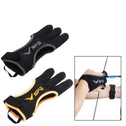 Ao ar livre 3 dedo luvas de tiro com arco design ergonômico engrossado ajustável antiderrapante protetor acessórios transporte da gota - Image 1