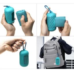 Toalha de microfibra de secagem rápida, saco de silicone, portátil, para esportes, corrida, ao ar livre, camping, fitness, academia, ioga, praia, viagem - Image 4