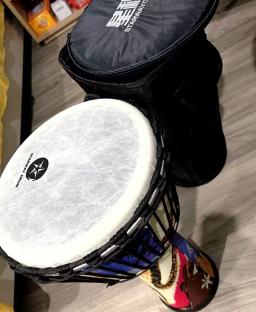 Leve ABS Djembe Percussão Pele De Couro Tambor, Handmade Africano Tambor para Adultos, Tambor De Mão, Instrumento Musical, 10,5 in - Image 2