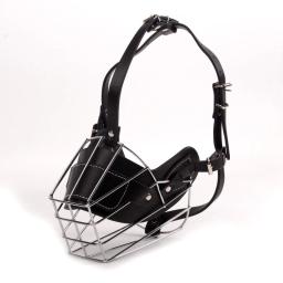 Cesta de metal ajustável para o cão, focinho do cão respirável, chumbo de couro, Anti mordida, Anti latido, gaiola de cesta de arame - Image 2