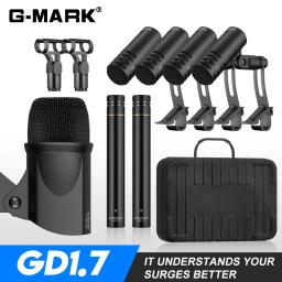 G-MARK-Kit de Microfone de Bateria com Estojo, Instrumentos Musicais, Microfone para Banda, DJ Stage, Performance de Instrumentos, Gravação ao Vivo - Image 1