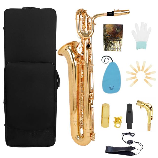 Conjunto Profissional de Saxofone Barítono SLADE-Eb em Mi bemol com Caixa de Pano e Acessórios Essentials