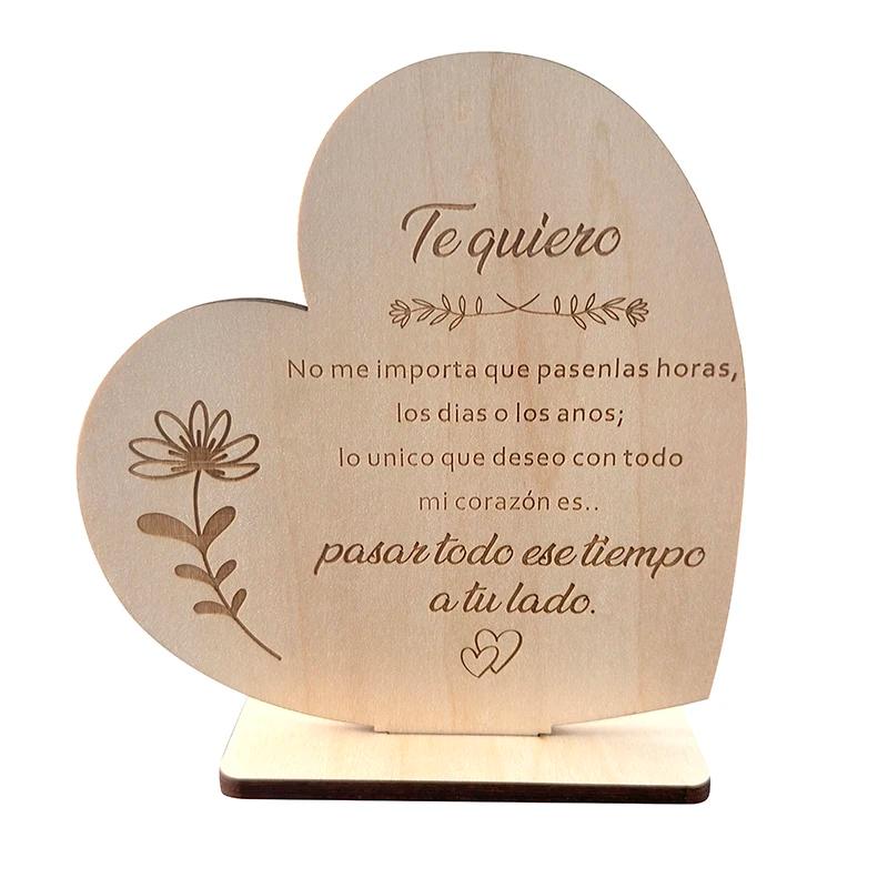 Cartões de madeira personalizados do dia dos namorados, presentes do aniversário, letras do par, amor para meu cartão postal da namorada do namorado - Image 1