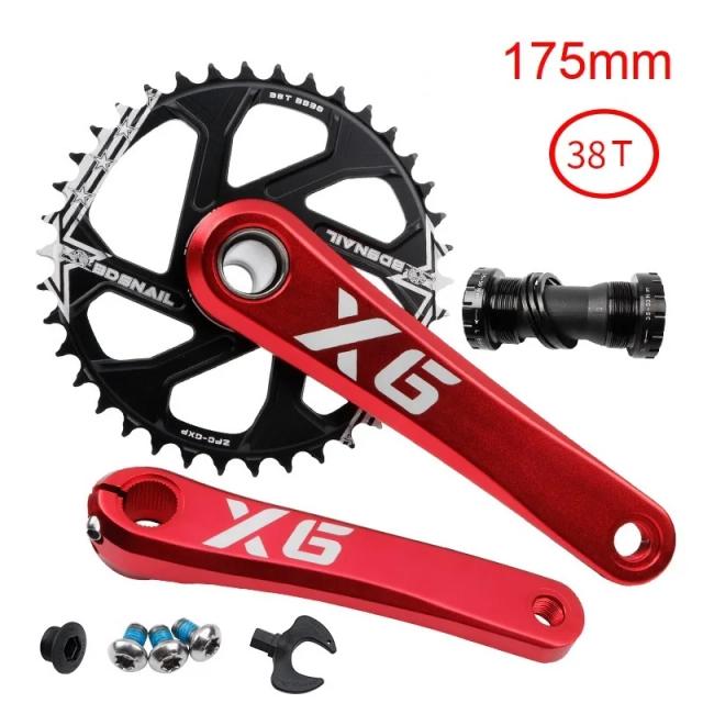 Manivela JianKun X6 GXP 170mm 175mm com Disco SNAIL 32T 34T 36T 38T Liga de Alumínio