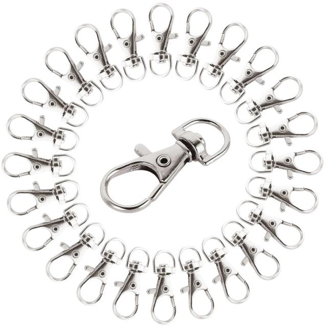 Conjunto de Fechos Ganchos Giratórios de Metal para Jóias e Artesanato - 25 ou 100 Peças