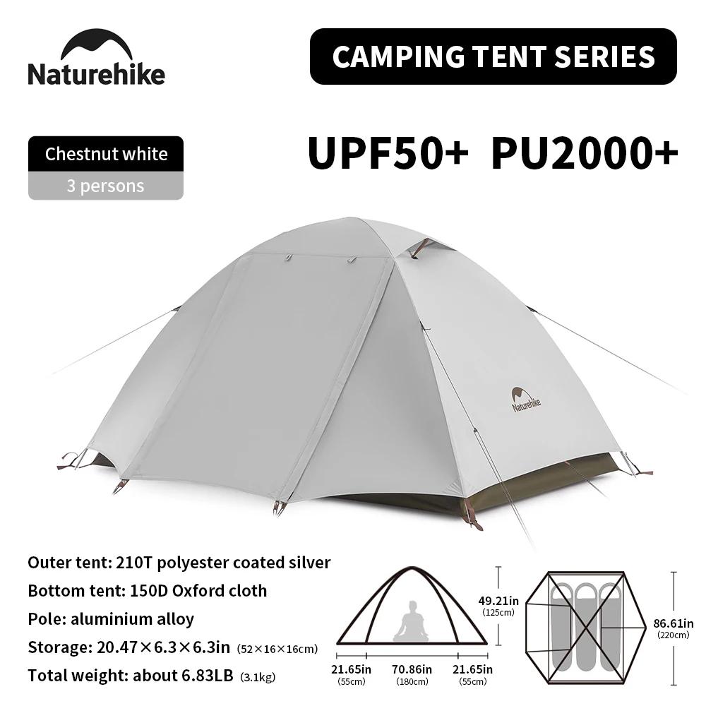 Naturehike barraca de acampamento 2-3 pessoas à prova d'água upf50 + barraca de acampamento ao ar livre ultraleve portátil caminhadas trekking abrigo solar - Image 1