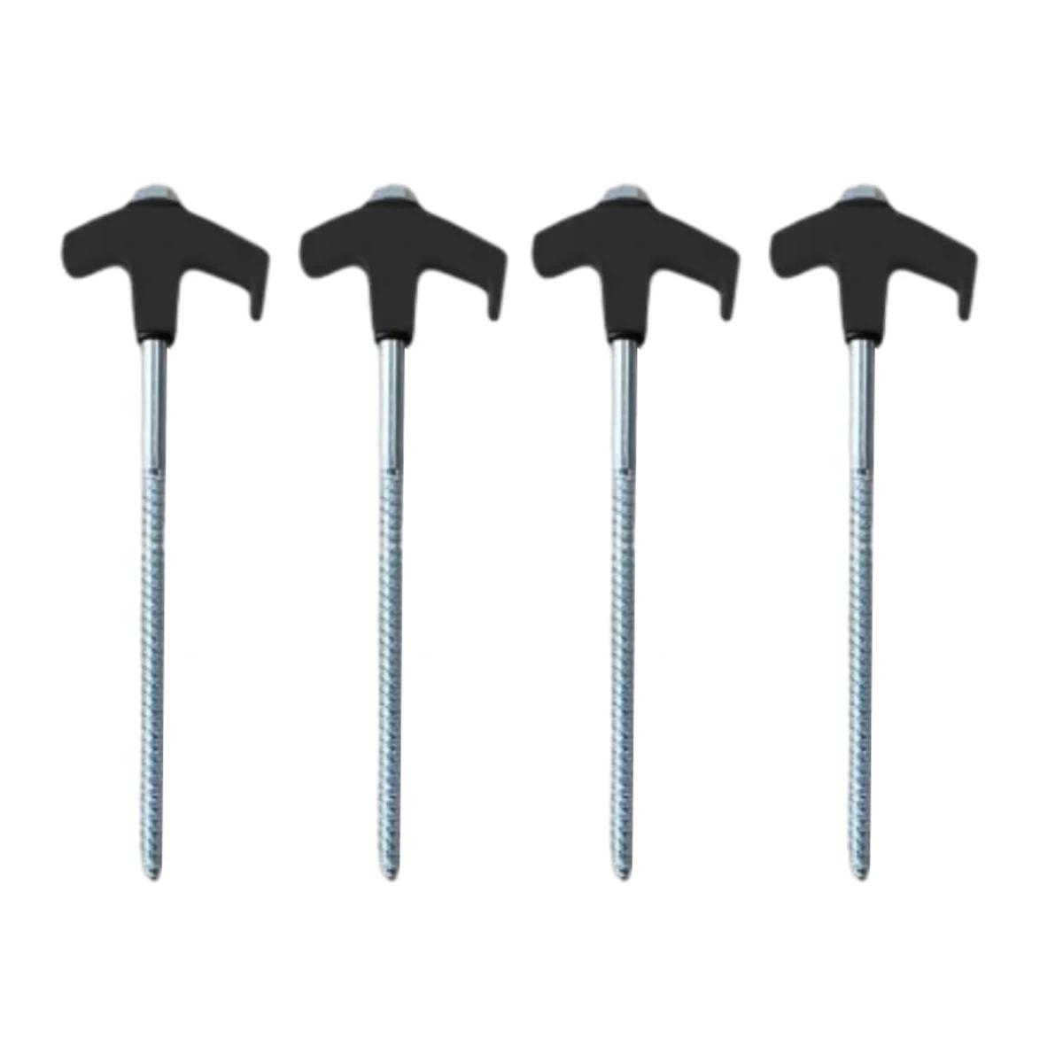 Pegs de terra para barraca, aço carbono, hexagonal, brilho no escuro, portátil, rotativo, cabeça plástica, rosqueada, M8, 8*200mm - Image 1