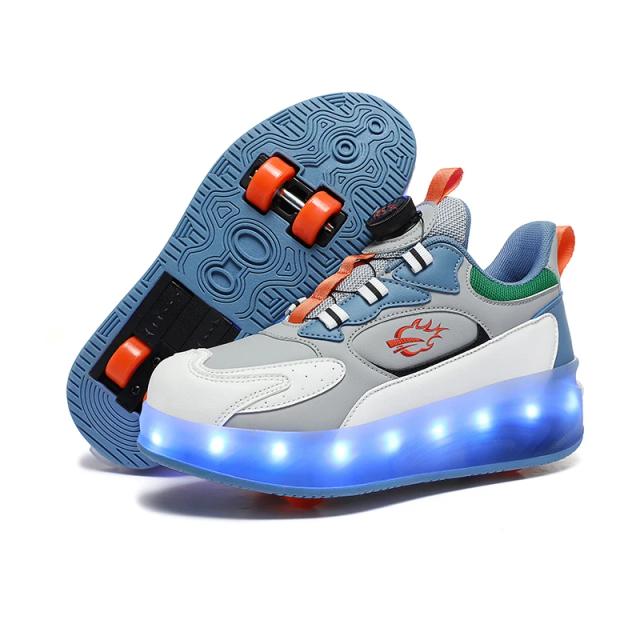 Patins de Couro de Alta Qualidade para Estudantes com Fivela Rotativa e 4 Rodas - Tamanhos 29 a 41, Modelo 2022