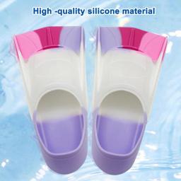 Nadadeiras de natação com saco de armazenamento para crianças, nadadeiras, ferramenta de treinamento, silicone altamente elástico, super macio, flexível - Image 3