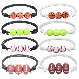 Sports Theme Party Braceletes para crianças, futebol, beisebol, basquete grânulos, Birthday Party Favors Presente para o convidado, Pinata Filler, 10 Pcs, 50Pcs - Image 1