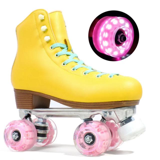 Patins de Plutônio com Quadro de Alumínio e Sapatos de Couro Superiores para Patinação Indoor e Outdoor com Alta Elasticidade e Luxo
