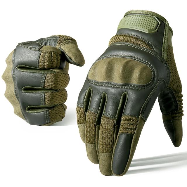 Luvas Táticas de Couro PU com Tela Sensível ao Toque para Ciclismo, Caminhadas, Combate, Caça e Airsoft - Antiderrapantes e Resistentes