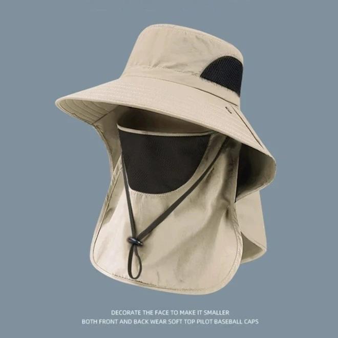 Chapéus de sol de verão proteção uv ao ar livre caça boné de pesca para homens mulheres caminhadas acampamento viseira balde chapéu pescoço aba chapéu de pescador - Image 1