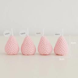 Velas aromáticas a morango, Vela perfumada, Cera decorativa, Aniversário, Casamento, 1Pc, 4Pcs - Image 3