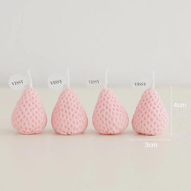 Velas Aromáticas de Morango - Perfume Delicado para Aniversários e Casamentos (1 ou 4 Peças)