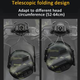 Tiro tático fones de ouvido para capacete rápido caça proteção da orelha airsoftsports fone de ouvido earmuff com ptt - Image 3
