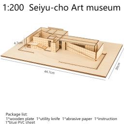 Pré-fabricada Miniatura Construção Montagem Kit Modelo, Artesanato De Madeira, Arquitetura Japonesa, Diorama Construção, Casa Maquete, 1:200 - Image 2
