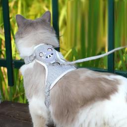 Pet Dog Tração Corda, Pequeno Dog Collar Universal Walking Cat Rope, Pequeno Urso Mochila, Glow Tanque, Peito Pet Carrier Leash - Image 3