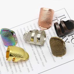 Polegar dedal agulha superior, Conjunto de dedos para uso doméstico, Costura à mão Bordado transversal, Agulha ajustável, 1 conjunto - Image 1