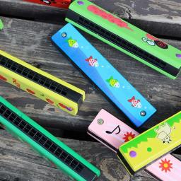 Harmónica Criativa Infantil, Ajudas para Ensino da Música, Iniciantes a Aprender, Tocar Instrumentos, 16 Buracos, De Madeira - Image 3