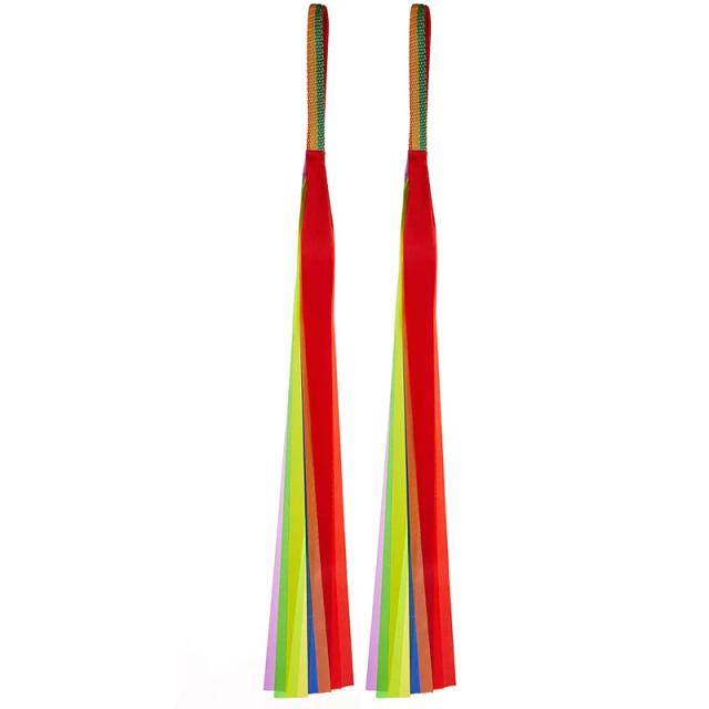 Rainbow Ribbon Ginástica Rítmica Streamer Brinquedo Sensorial Crianças Festa 2PCs